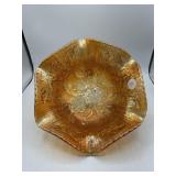 Vintage Marigold Carnival Rose Bowl