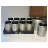 Vintage Kromex Spice Rack and Containers