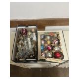 Two early boxes of Christmas decorations