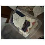Tote of Doilies and Linens