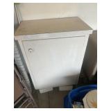 Wooden storage cabinet with ceramic top