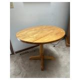 Round double drop leaf table and chair