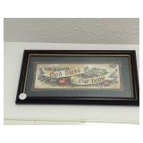 Rectangular picture God bless our home in frame
