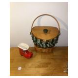 Longaberger 1998 Christmas Basket, Lectron Red