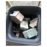 Trash container full birdhouses