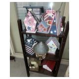 Shelf with 11 Birdhouses- Patriotic