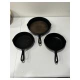 3 Cast Iron Skillets