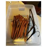 A tote with clothes hangers