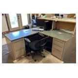 L-Shaped Desk System with Storage