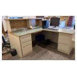 L-Shaped Desk System with Storage