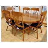 Solid Oak Oval Pedestal Dining Table