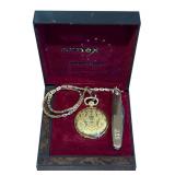 Arnex Pocket Watch with Chain & Knife