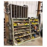 Tractor Parts, Hardware & Wooden Shelves