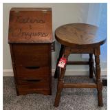 Potato Cabinet & Oak Swivel Bar Stool