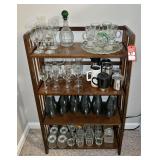 4-Tier Shelving Unit, Glassware & Mugs