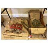 Display sled & Burlap Sacks