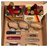 Shotgun Shells, Wrist Watches & Knives