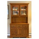 Cochrane Oak Glass Front Lighted Cabinet