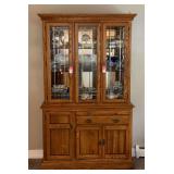 Cochrane Oak Glass Front Lighted Cabinet