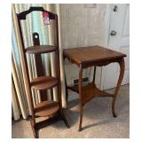 Artificial Tree, 3-Tier Shelf & Early Occasional Table
