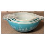 Vintage Pyrex "Amish Butterprint and Cinderella" Nested Mixing Bowls