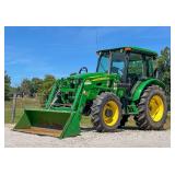 2008-2012 John Deere 5093E MFWD Tractor with John Deere 553 Loader