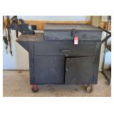 Rock Island No. 593 Vise with Shop Cart From International Harvester Louisville Foundry