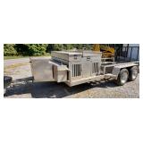 Custom Built Bumper Hitch Flatbed Utility Trailer with Built In Dog Boxes- No Title