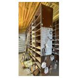 Tractor Parts & Wooden Adjustable Shelving Unit