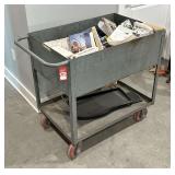 Heavy Steel Work Cart with Parts Books
