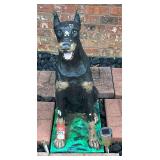 Doberman Pinscher Concrete Statue