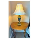 Kincade Wooden Drop Leaf Side Table & Table Lamp