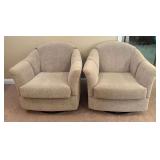 Upholstered Swivel Barrel Chairs