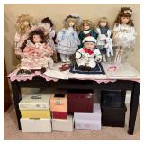 Early Porcelain Dolls & Display Table