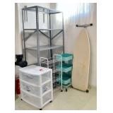 Metal Shelving Unit & Related Items