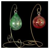 Zimmerman Art Glass 2005 & 2006 Christmas Ornaments
