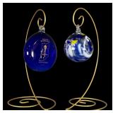 Zimmerman Art Glass Corydon 200 Years & Indiana Bicentennial Christmas Ornaments