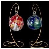 Zimmerman Art Glass 2009 & 2010 Christmas Ornaments