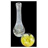 Zimmerman Art Glass Vase & Paperweight