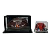 Cincinnati Bengals Themed Signed Football & Mini Helmet