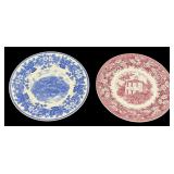 Constitution Elm & First State Capitol Wedgewood Plates