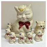 Shawnee Puss-N-Boots Cookie Jar, Creamer & Salt/Pepper Shakers