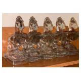 LE Smith Glass Horse Book Ends