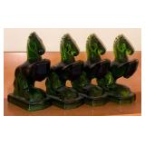 LE Smith Glass Horse Book Ends