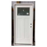 Novatech 2-Panel Door with Frosted Glass Panel & Frame