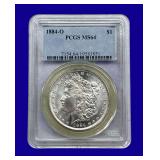 1884-O Morgan Silver Dollar PCGS MS64