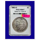 1882-O Morgan Silver Dollar NGS MS67