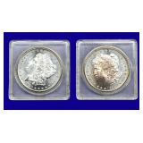 1880-S Morgan Silver Dollars
