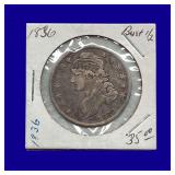 1836 Draped Bust Silver Half Dollar