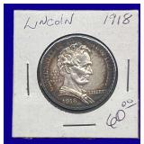 1918 Lincoln-Illinois Silver Half Dollar